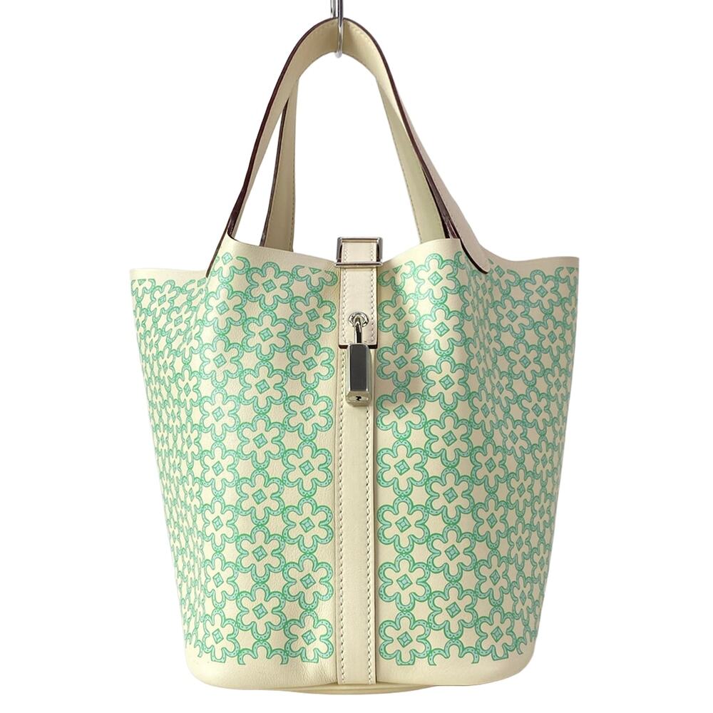 Hermès Picotin Lock PM Lucky Daisy Handbag Nata Vert - Picture 2 of 16